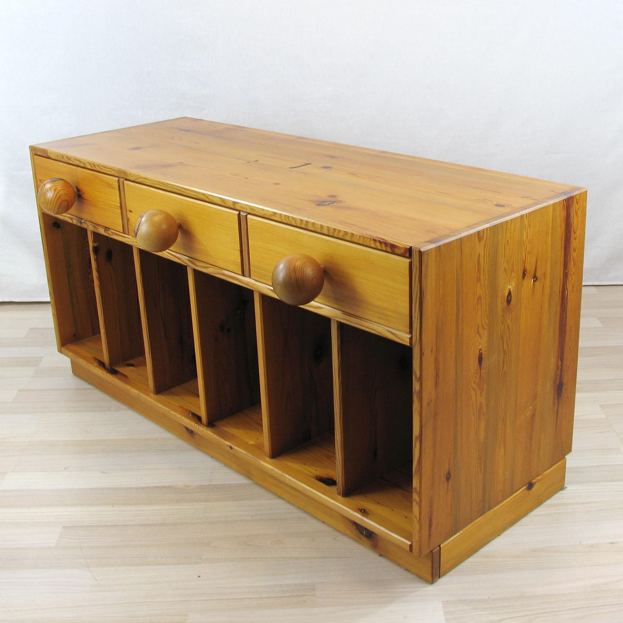 Small Pine Sideboard by Sven Larsson, Sweden 1970s For Sale 1