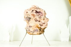 Piccola lastra di geode di ametista rosa, un regalo di Nature, un accessorio o una decorazione per la tavola