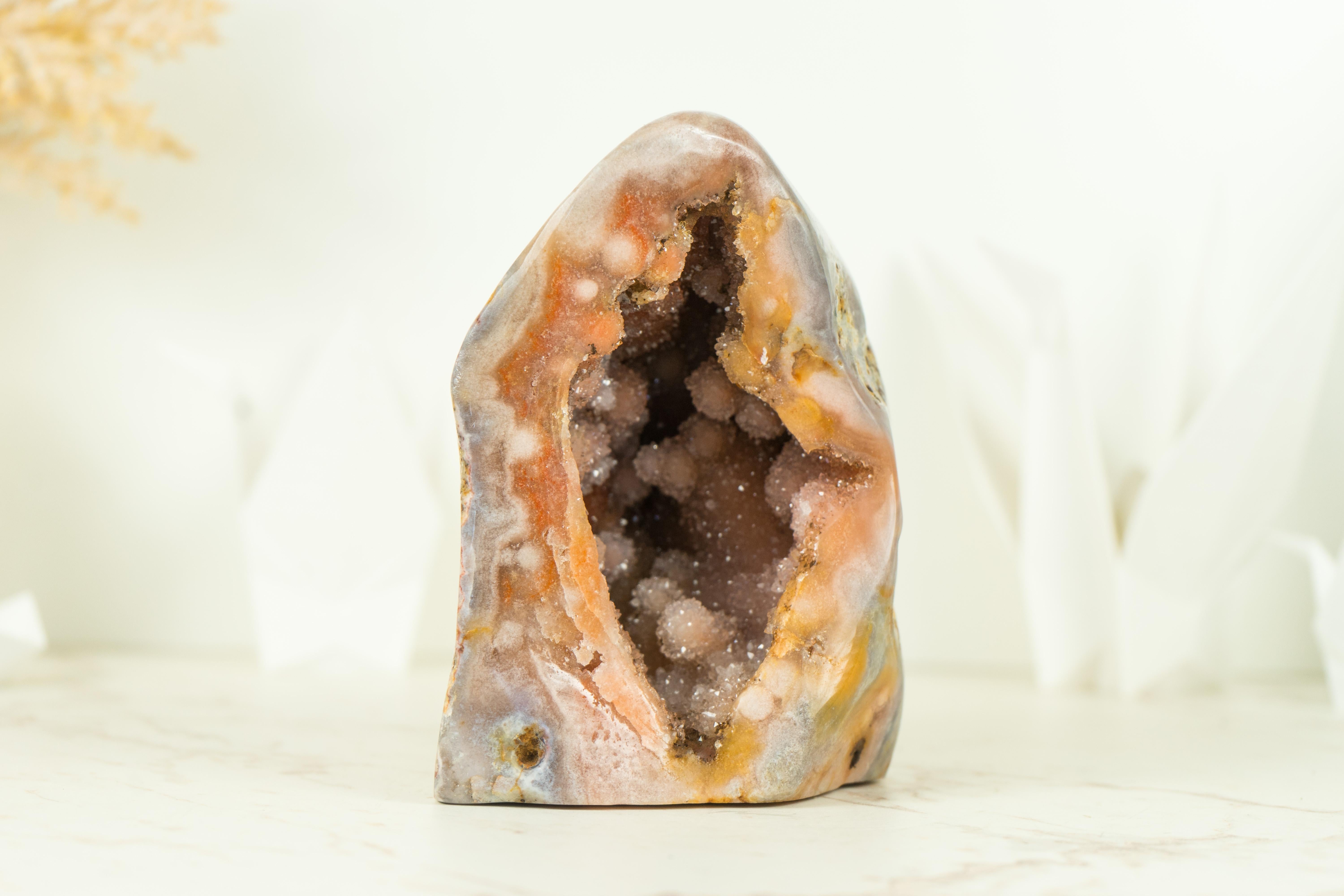 Small Pink Amethyst Geode with Pink Galaxy Amethyst, Self Standing 6