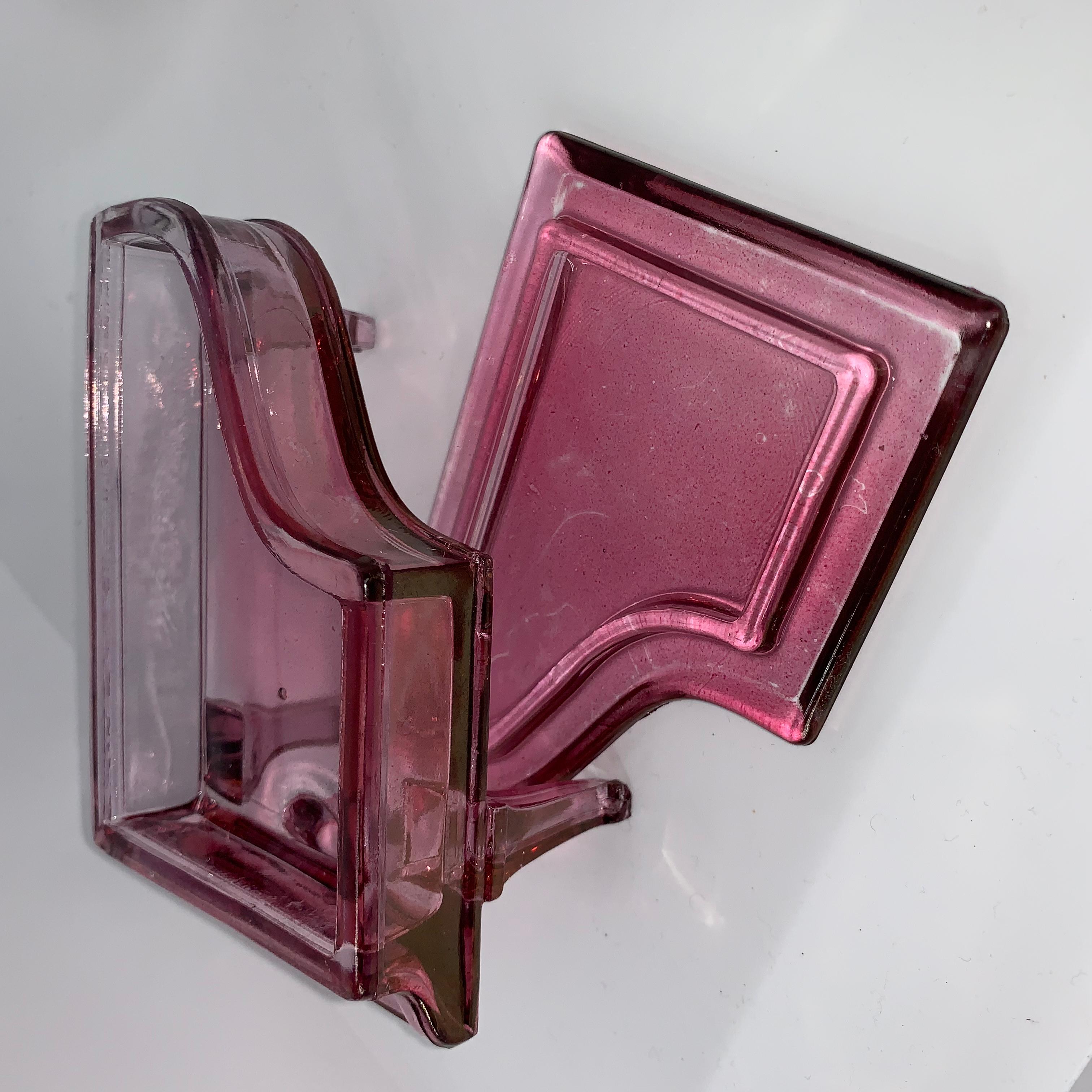 20th Century Small Pink Glass Grand Piano Jewelry Box