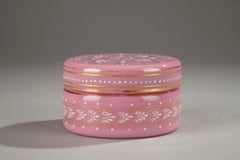 Small Pink Opaline Box with Empire Motifs