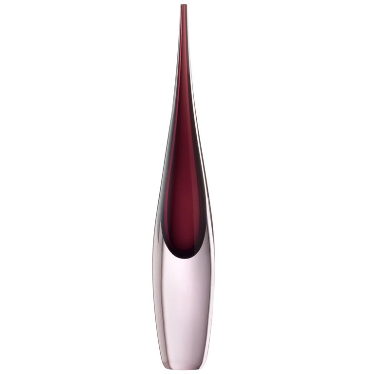 For Sale: Purple (01981) Small Pinnacoli Rosa Murano Glass Vase by Luciano Gaspari