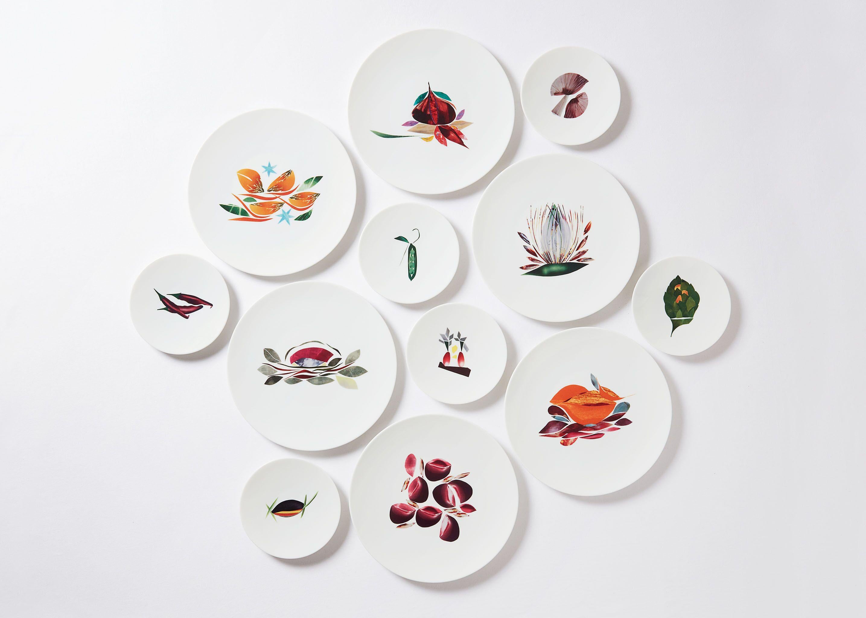 Contemporary Bread Porcelain Plate By The Chef Alain Passard Model 