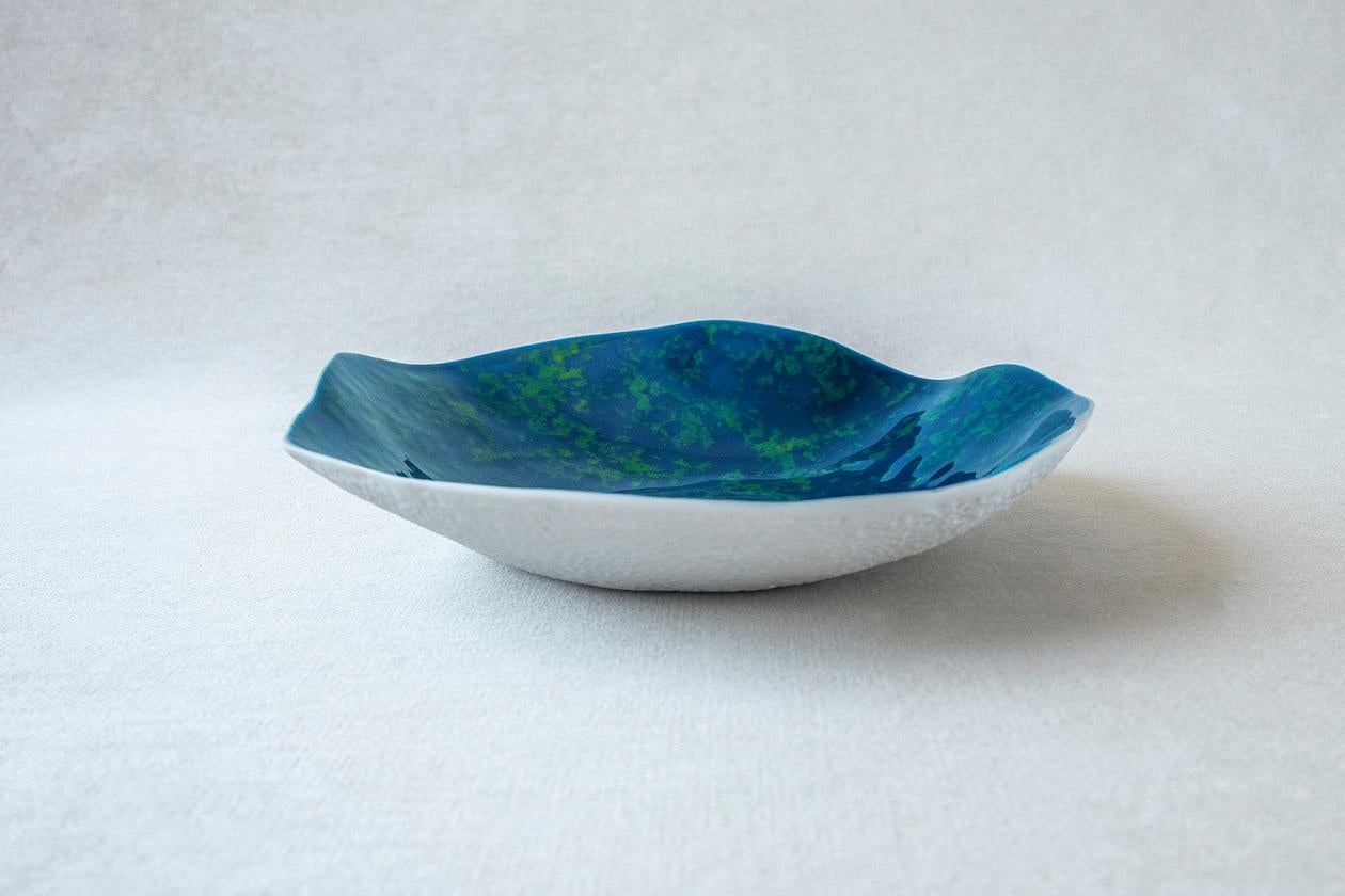 Contemporary Small Plate / Handmade Porcelain Tableware / Blue Lagoon / Indulge Nº5 For Sale