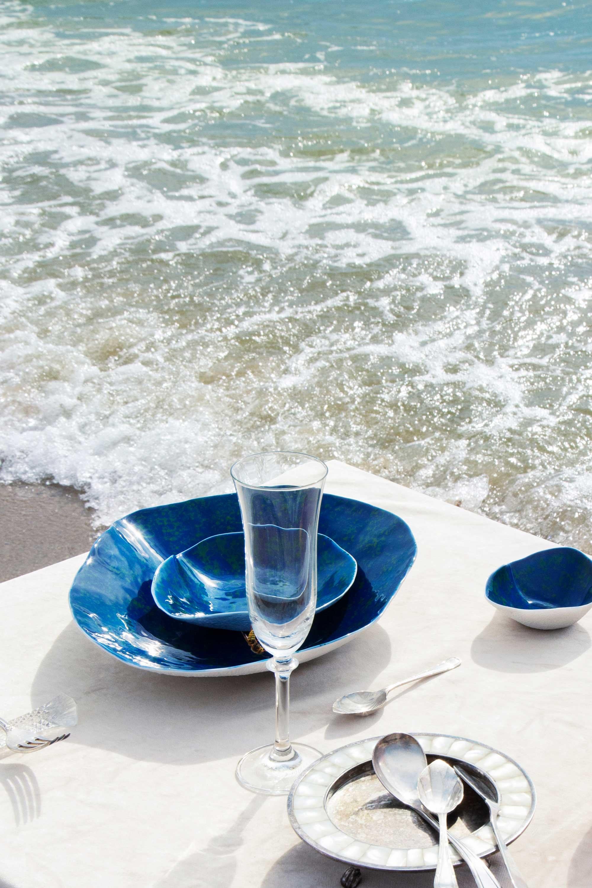 Small Plate / Handmade Porcelain Tableware / Blue Lagoon / Indulge Nº5 For Sale 2