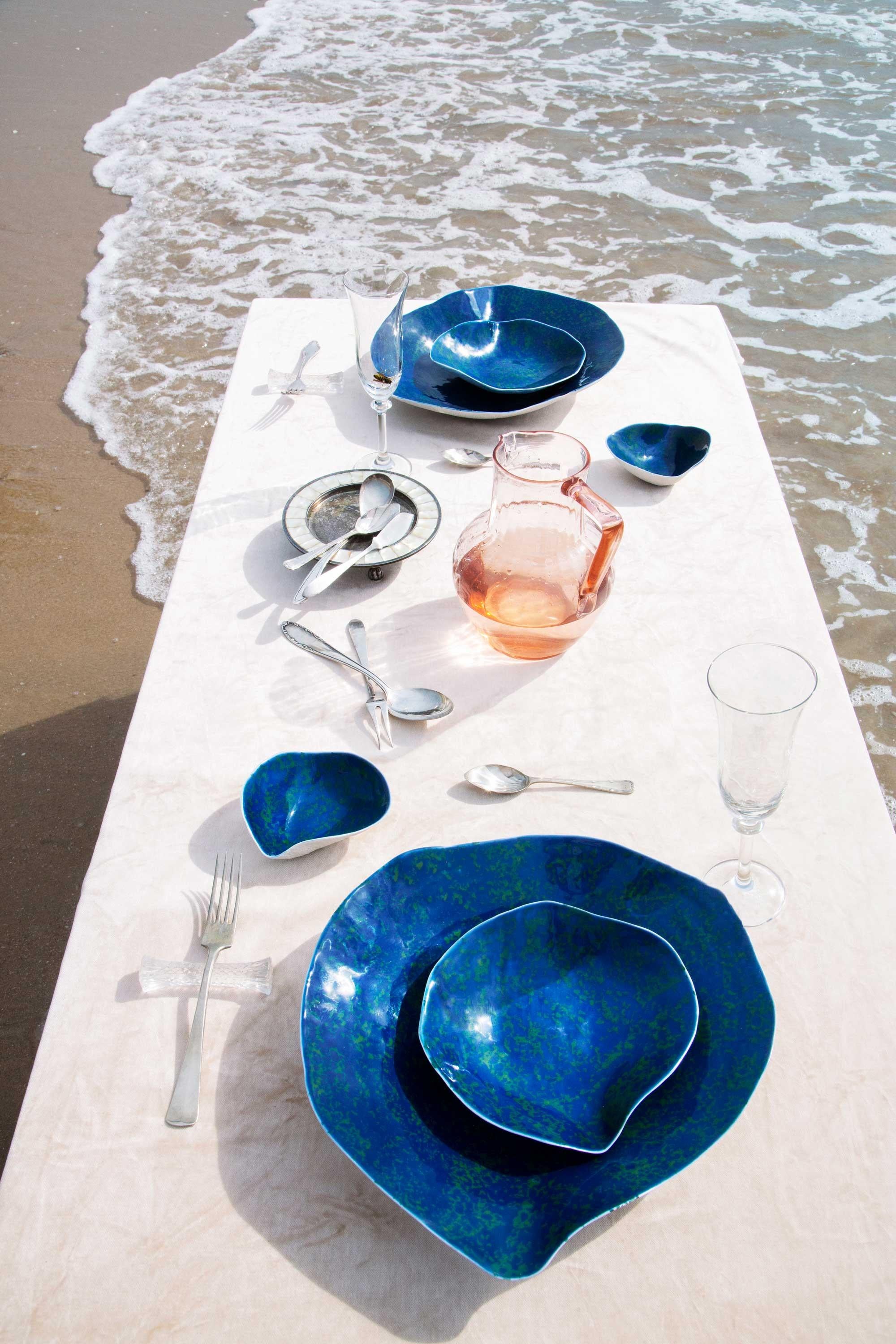 Small Plate / Handmade Porcelain Tableware / Blue Lagoon / Indulge Nº5 For Sale 4
