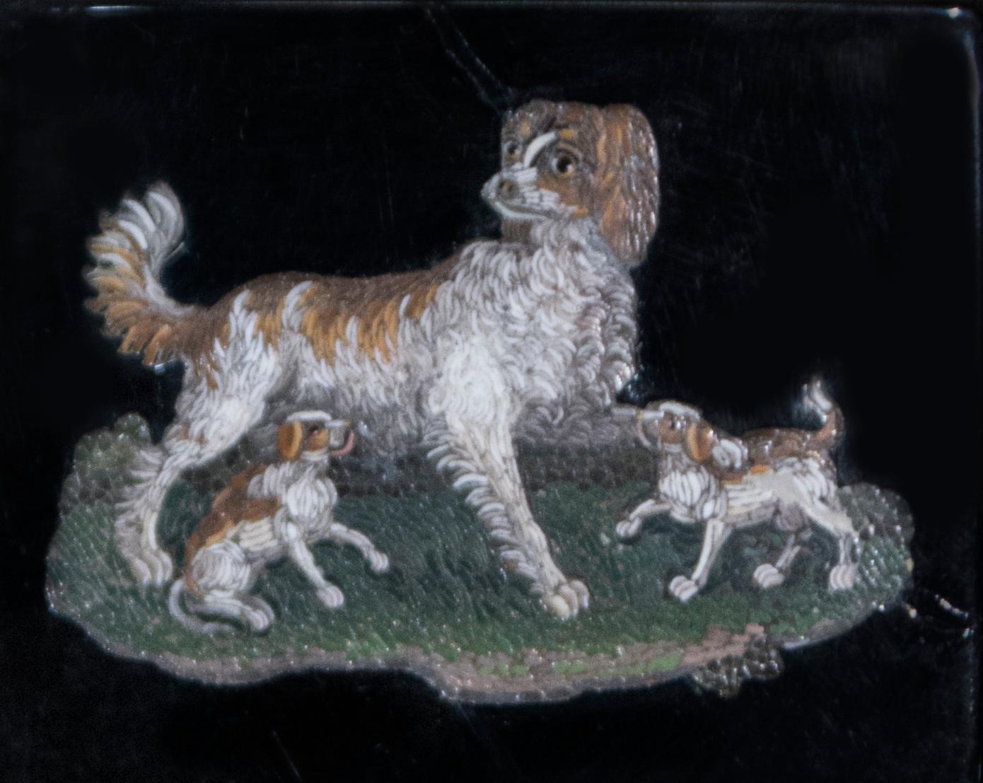 Modern Small Plate with Dogs and Puppies For Sale