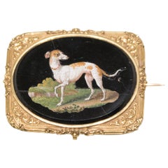 Antique Small Plate with Greyhound