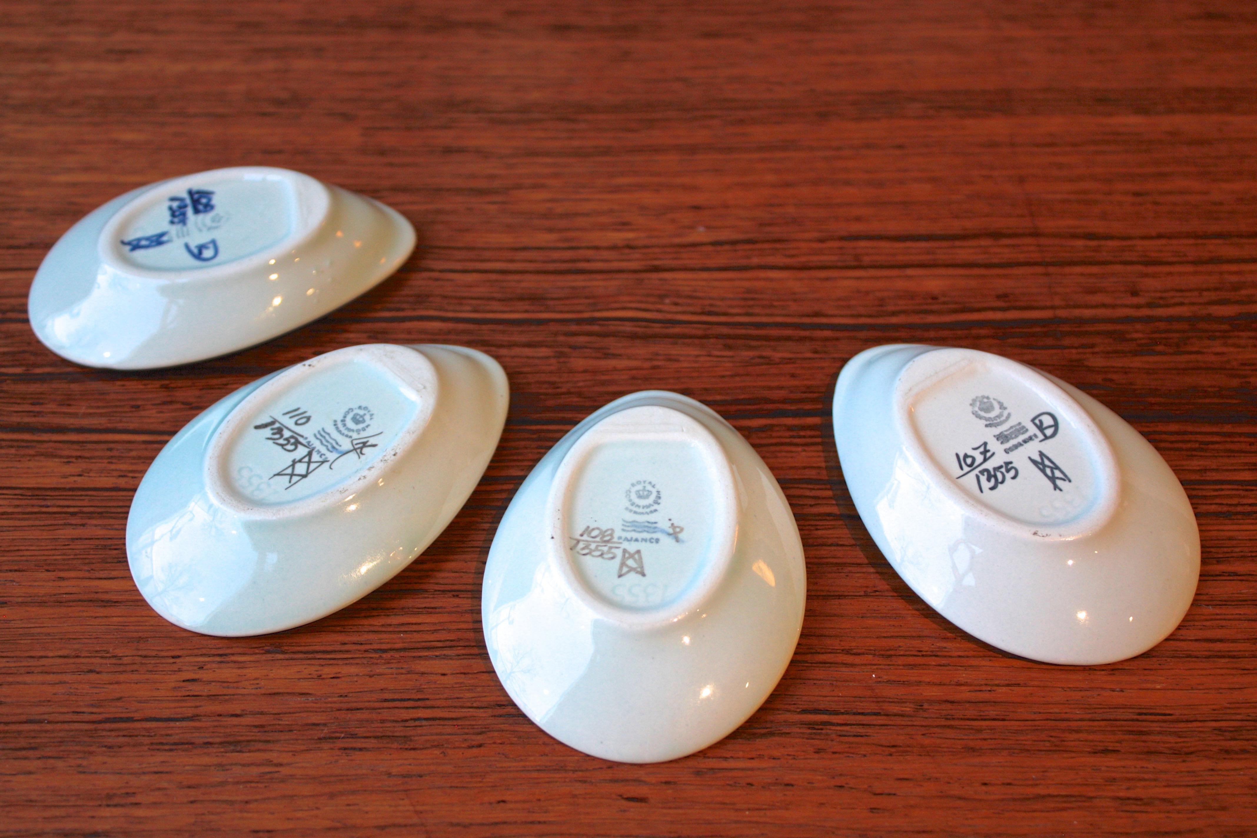 Danish Small Mid-Century plates by Beth Breyen for Royal Copenhagen, 1960s, Set of 4