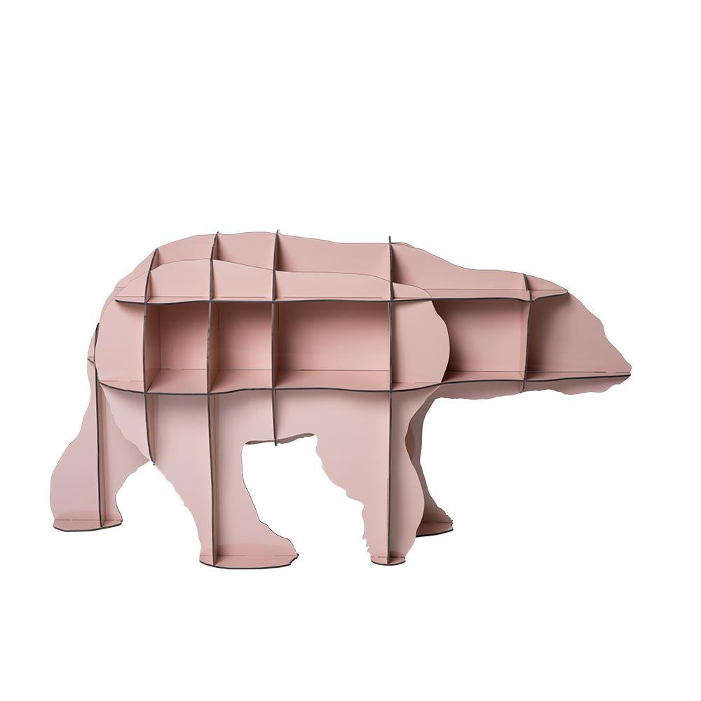 French Small polar bear bookshelf - Pink JUNE For Sale