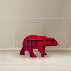 Petite bibliothèque ours polaire - Rouge JUNE