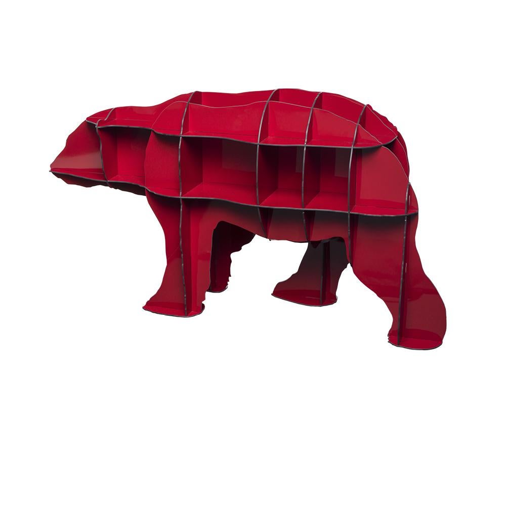 Piccola libreria con orso polare - Red JUNE In condizioni Nuovo in vendita a FONTAIN, FR