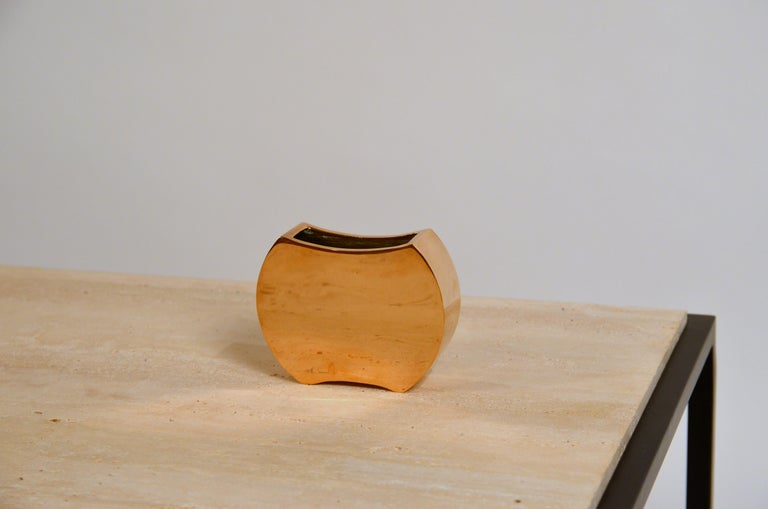 Modern Small Polished Bronze Vase by Monique Gerber For Sale