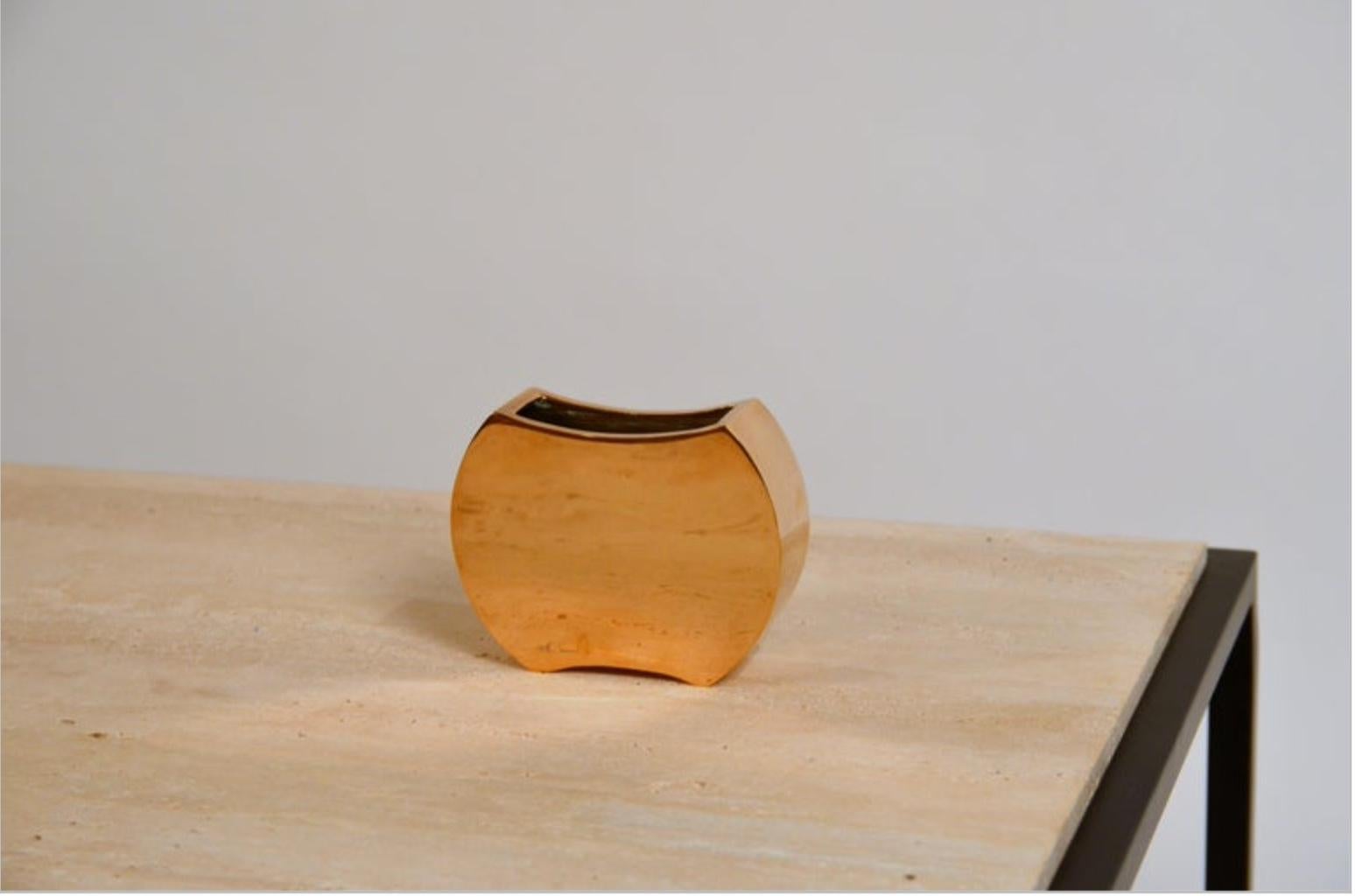 Modern Small Polished Bronze Vase by Monique Gerber For Sale