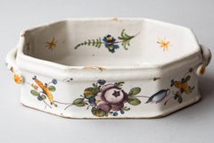 Small Polychrome Faience Two Handled 'Bassin' or Jardinière, Nevers, circa 1760