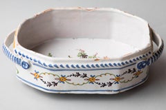 Small Polychrome Faience Two Handled Bassin or Jardiniere, Nevers, circa 1760