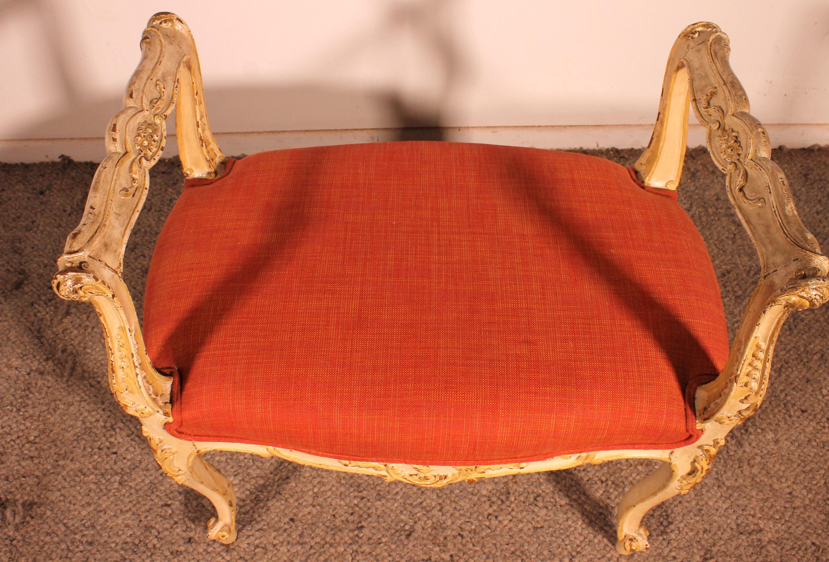 Petit banc en bois polychrome - 19ème siècle en vente 6