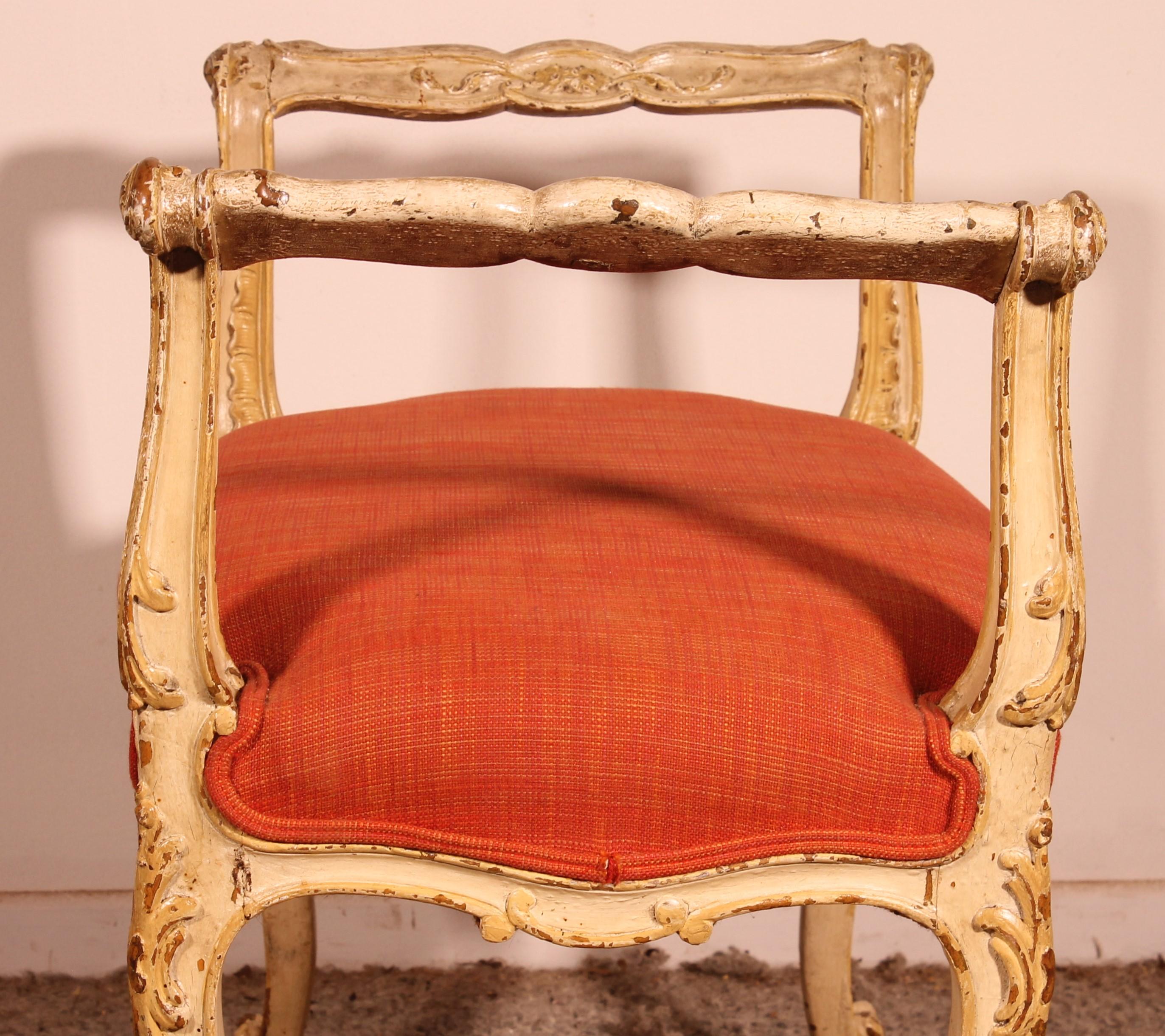 Petit banc en bois polychrome - 19ème siècle en vente 2
