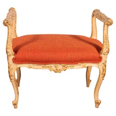 Small Polychrome Wooden Bench - 19th Century