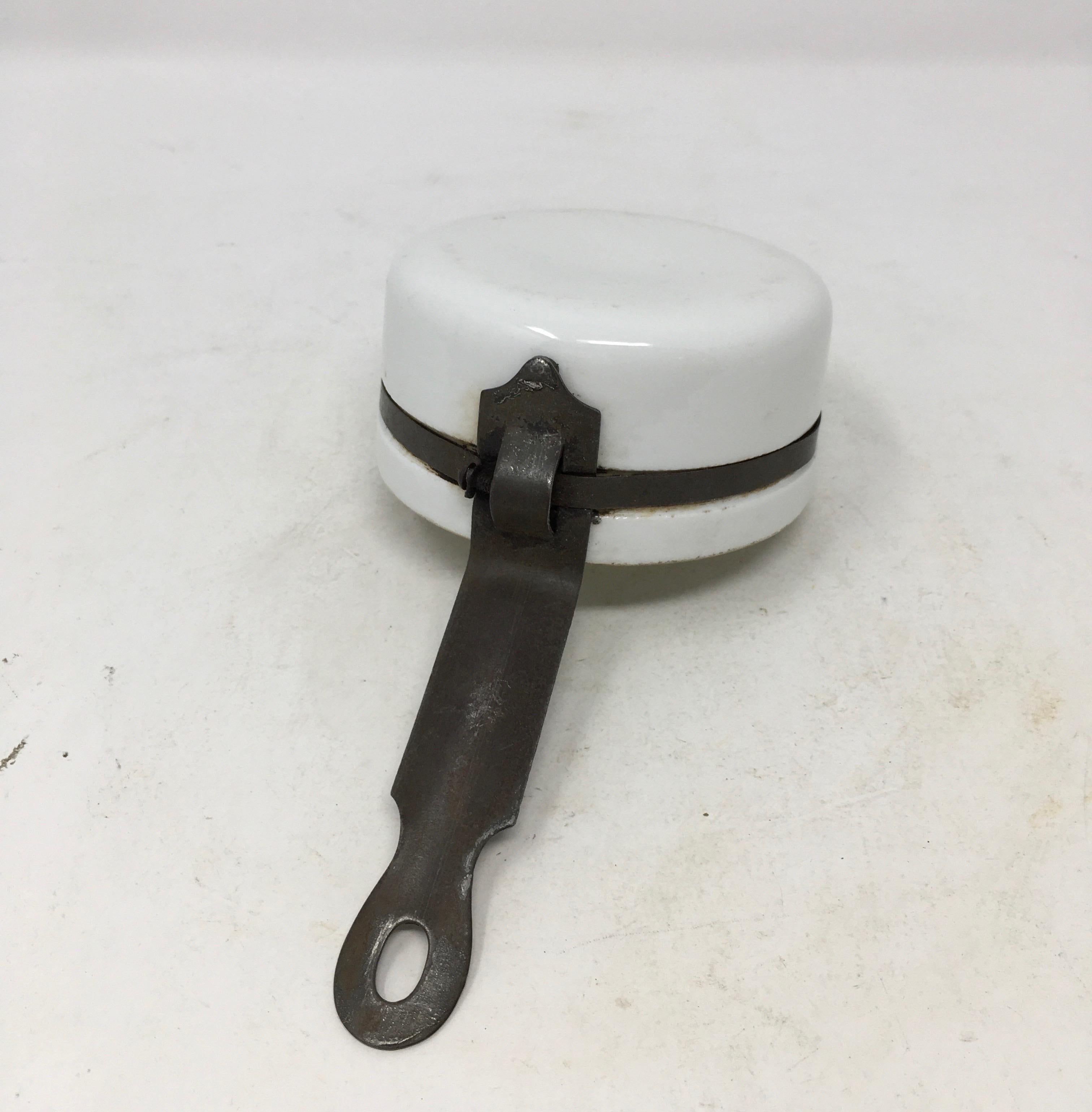 Small Porcelain and Metal Sauce Pan For Sale 2