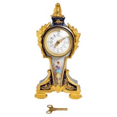 Small Porcelain Clock, 19th Century