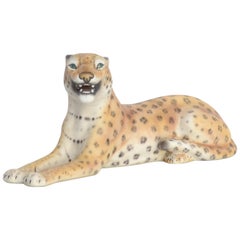 Small Porcelain Leopard Sculpture, Italy