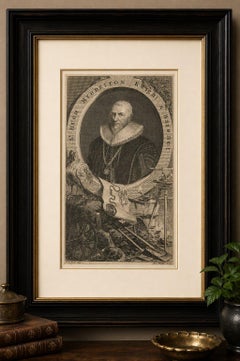 Small Portrait Engraving of Sir Hugh Myddelton after 1632 Portrait, ca.1750