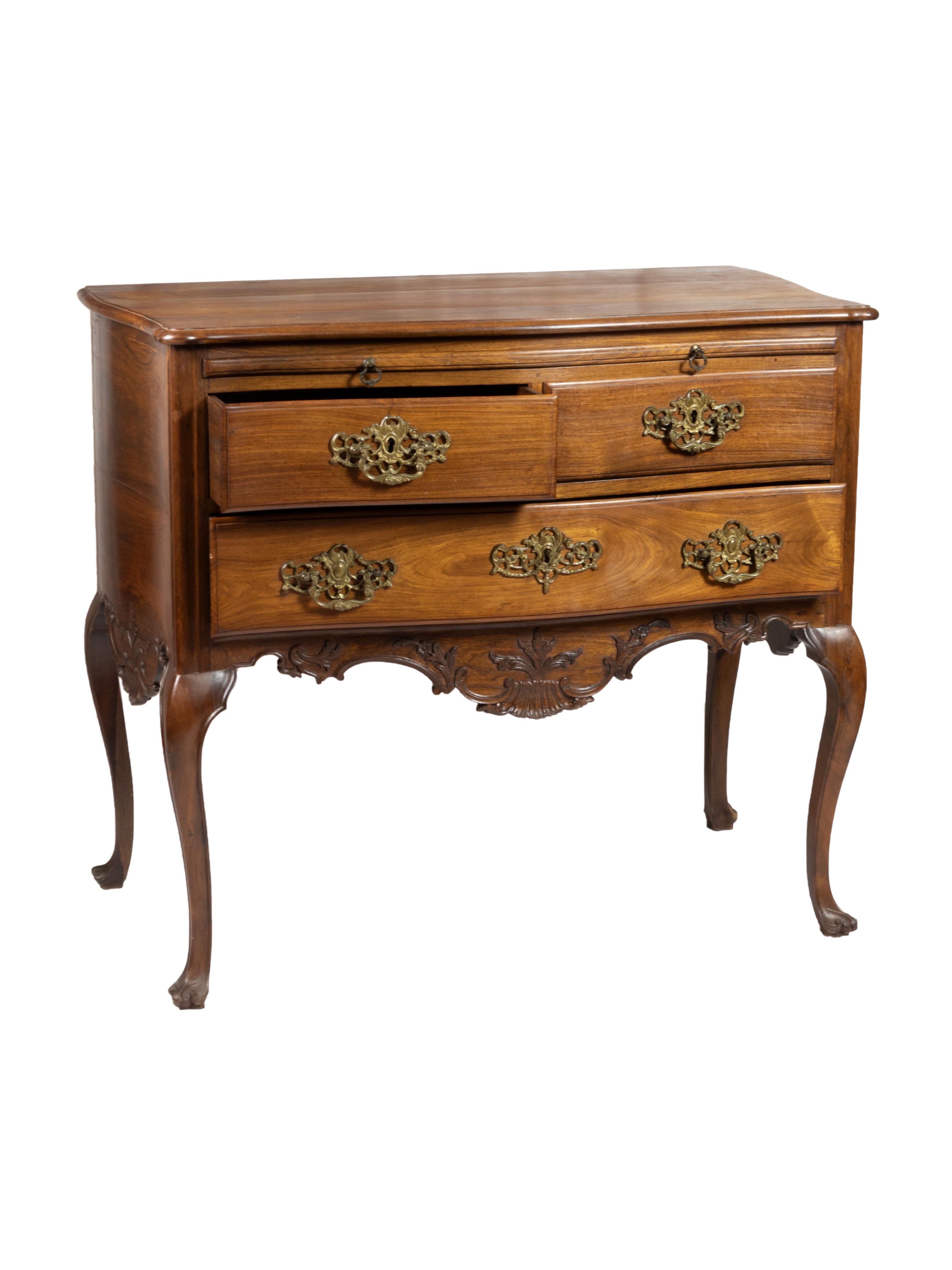 Hand-Crafted Small Portuguese Baroque Commode, 18th Century For Sale