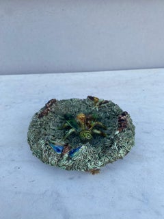 Small Portuguese Majolica Palissy Wall Fly Platter Jose A. Cunha