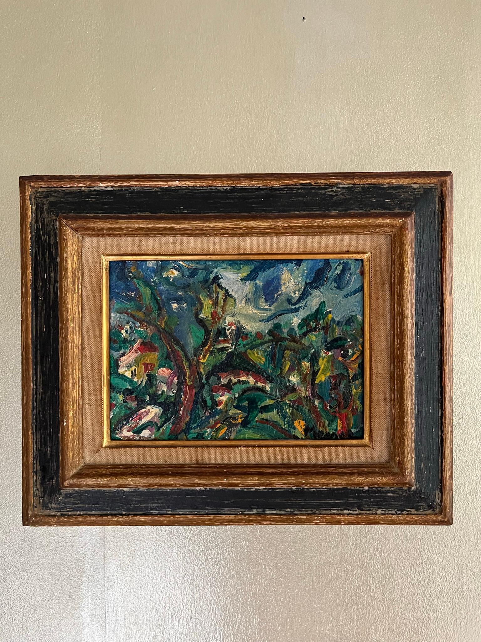 A beautiful small Post-Impressionist oil on canvas signed Menés. Portuguese school, influenced by Bonnard. 