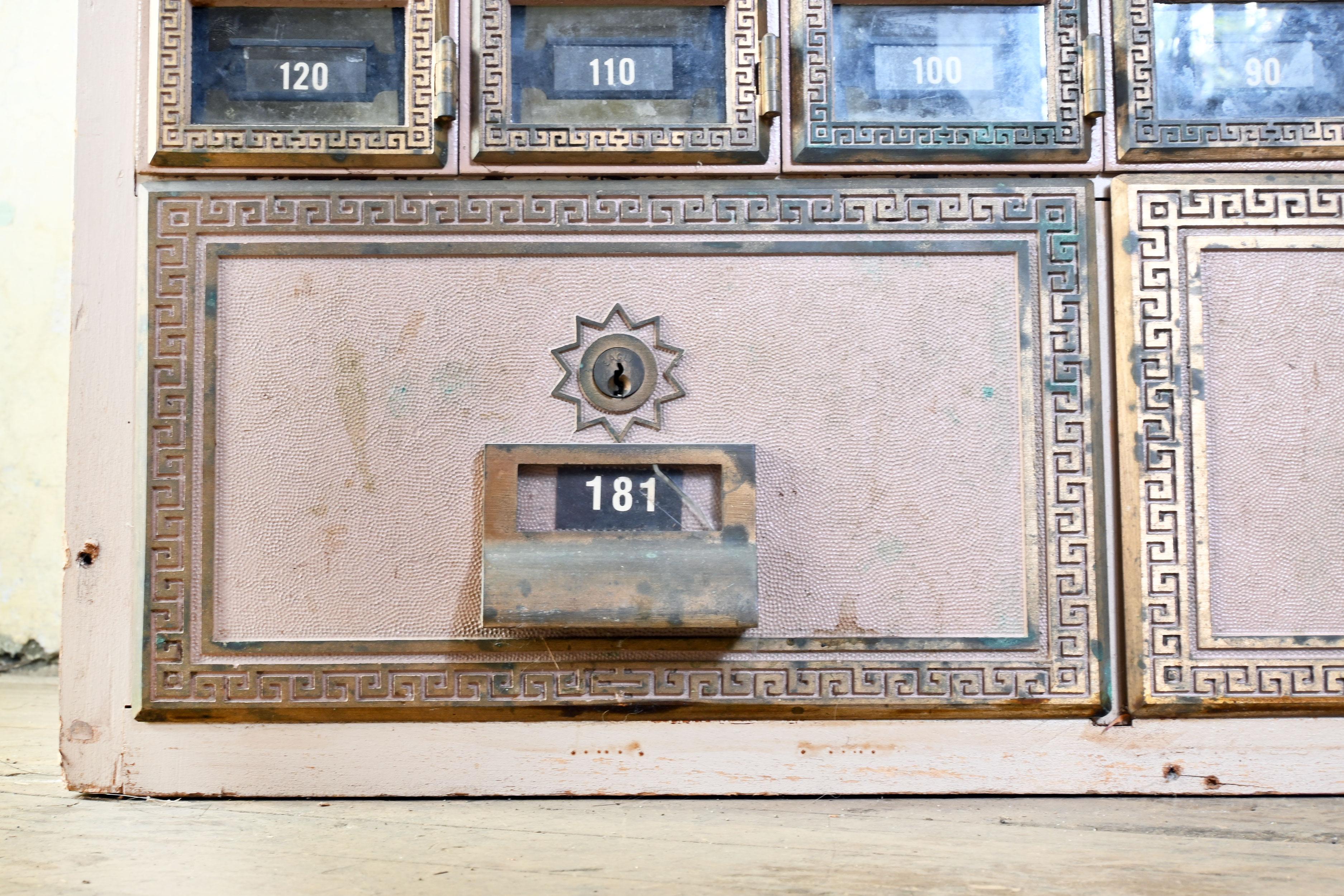 Art Deco Small Post Office Box Unit For Sale