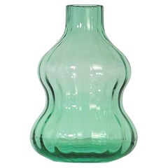 Small Postmodern, Green Murano Glass, Bottle Vase by Nason, 1980's, Italy