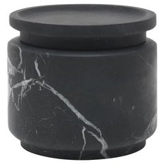 New Modern Small Pot in Black Marquinia Marble by Ivan Colominas Stock