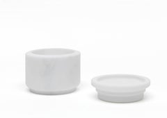 New Modern Small Pot in White Michelangelo Marble, creator Ivan Colominas