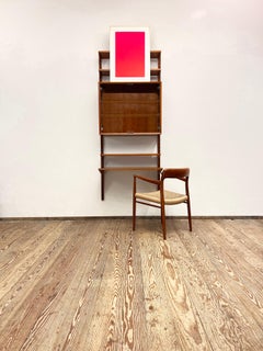 Small Poul Cadovius Wall Unit with Desk, Mid-Century Shelf Royal System, Denmark