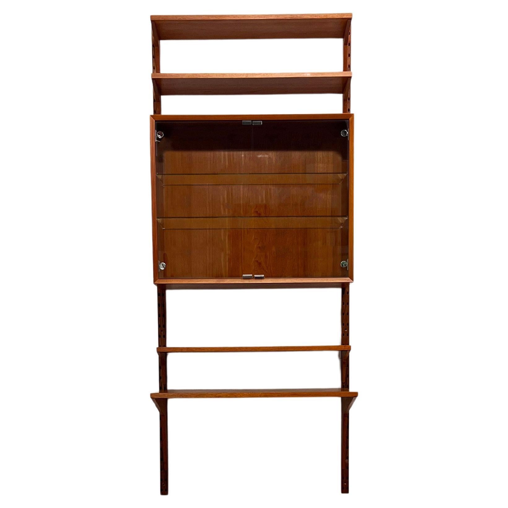 Small Poul Cadovius Wall Unit with Desk, Mid-Century Shelf Royal System, Denmark