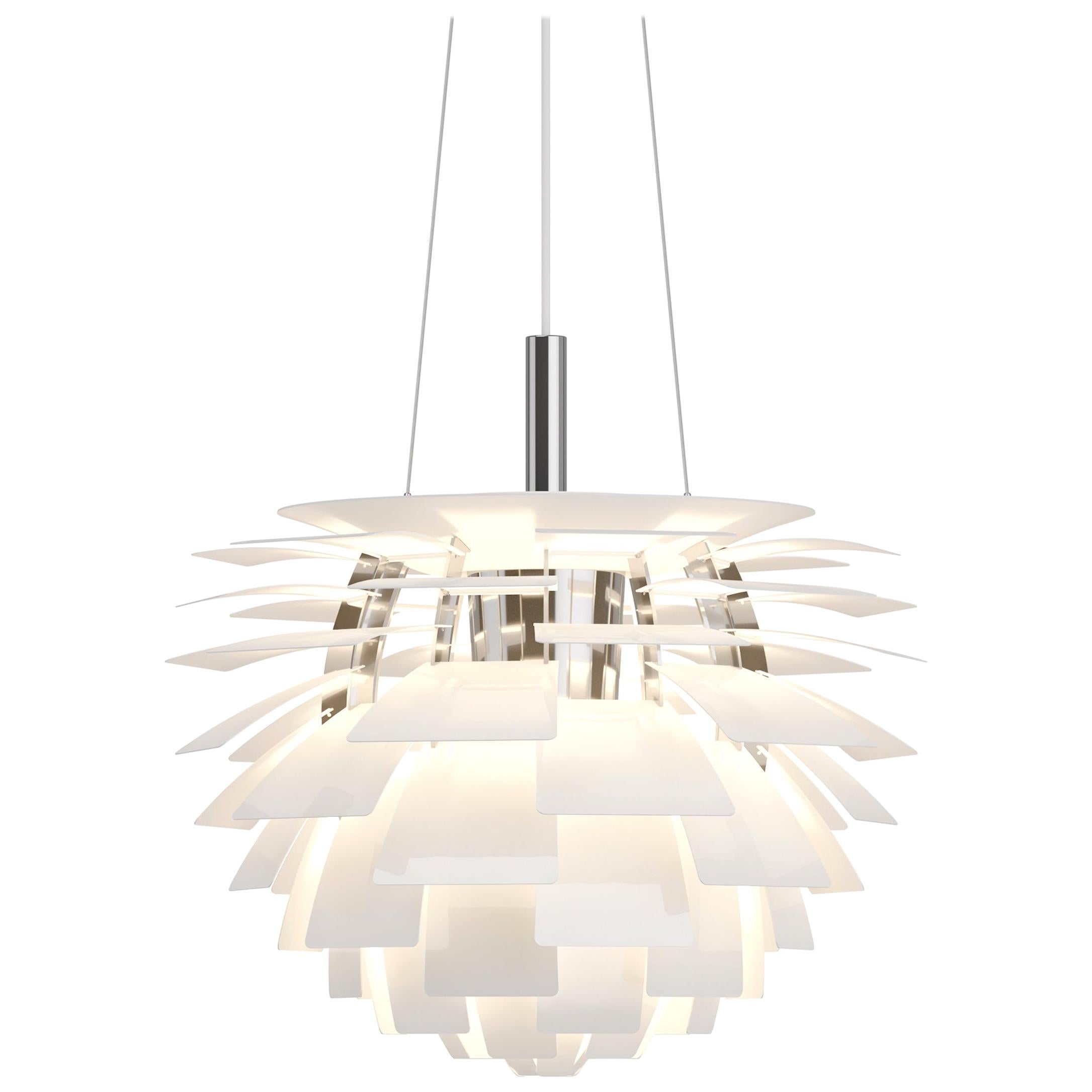 Piccolo lampadario Poul Henningsen 'PH Artichoke' per Louis Poulsen in bianco