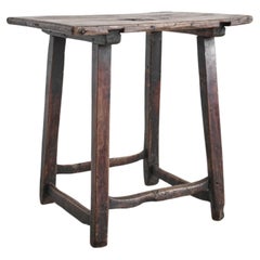 Small Primitive Portuguese 19Th C. Side/Lamp Table Wabi Sabi