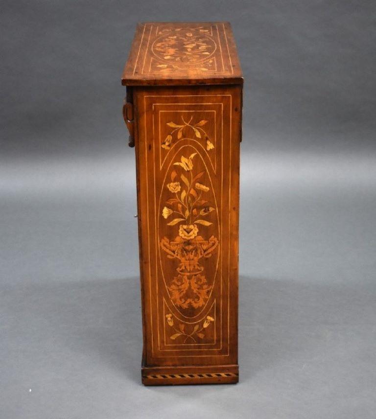 Satinwood Small proportioned 19th Century Dutch Marquetry Cabinet For Sale