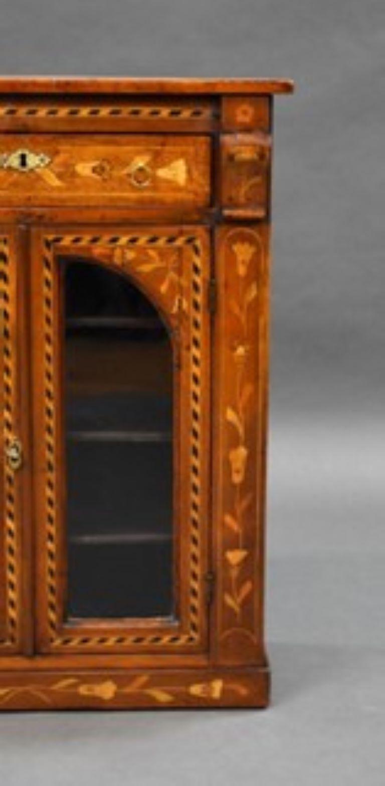 Small proportioned 19th Century Dutch Marquetry Cabinet For Sale 1