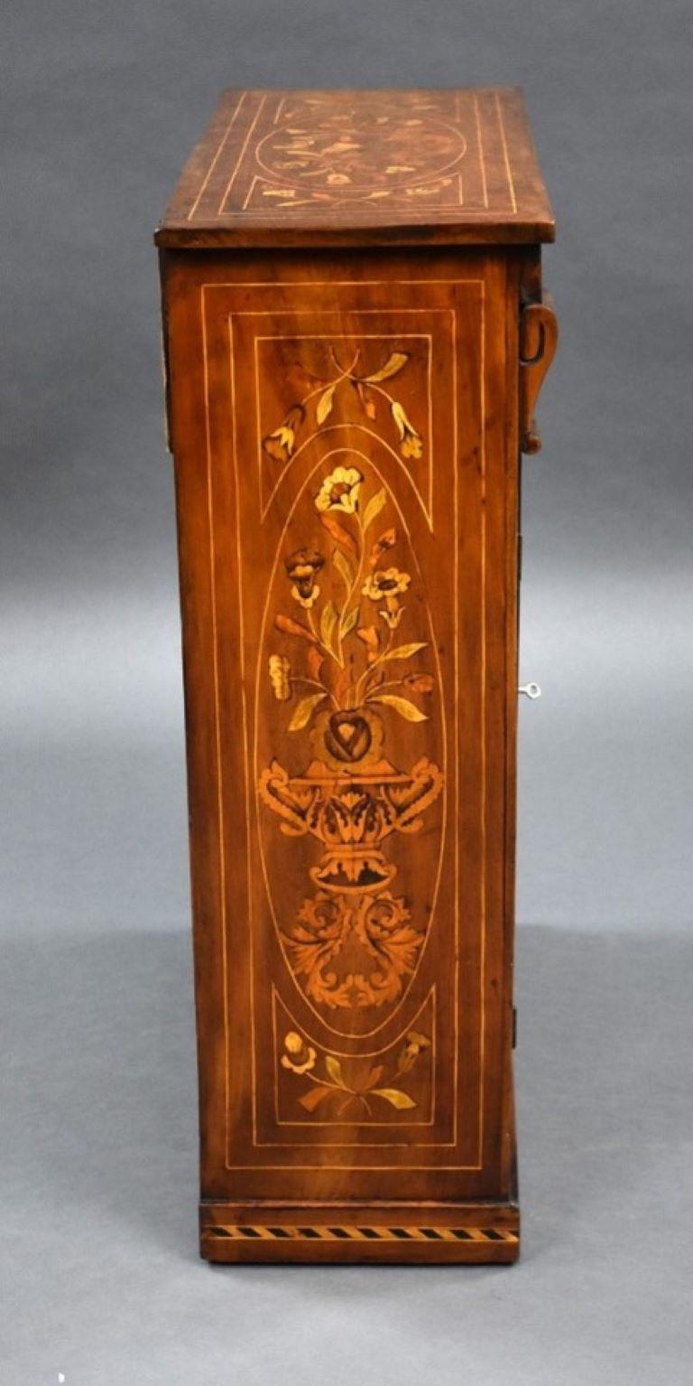Small proportioned 19th Century Dutch Marquetry Cabinet For Sale 2