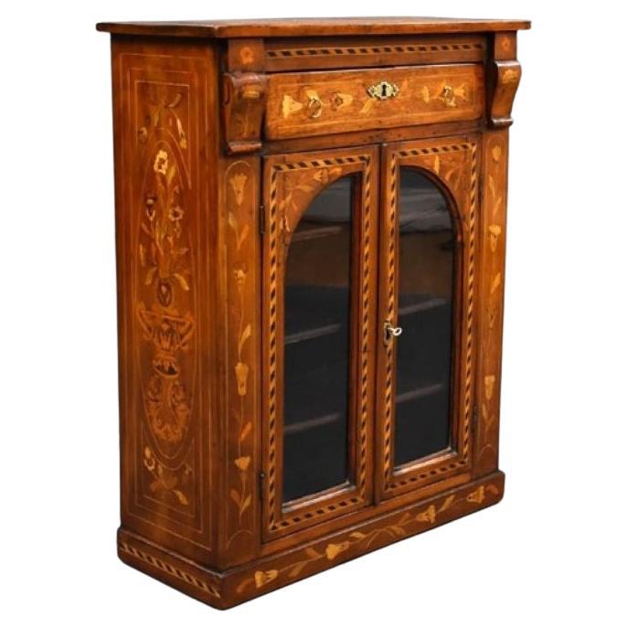 Small proportioned 19th Century Dutch Marquetry Cabinet For Sale