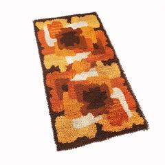 Small Psychedelic Floral 1970s High Pile Rug by Prinstapijt Desso, Netherlands