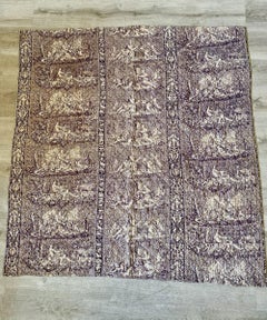 Small Purple Toile Boutis Quilt, 19th Century