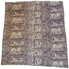 Small Purple Toile Boutis Quilt, 19th Century