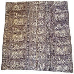 Antique Small Purple Toile Boutis Quilt, 19th Century