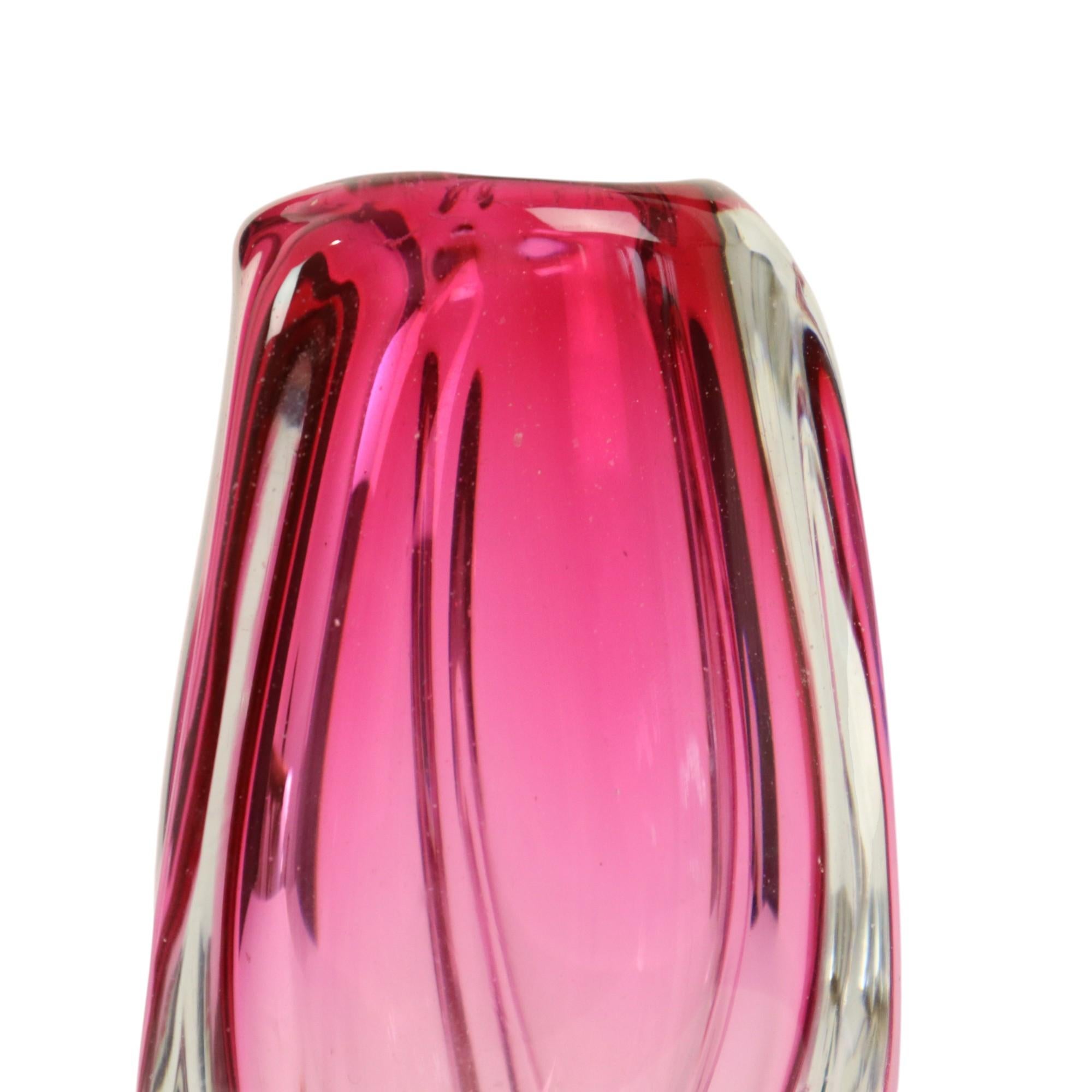Small Purple Vase Val Saint Lambert René Delvenne Design 20cm For Sale 5