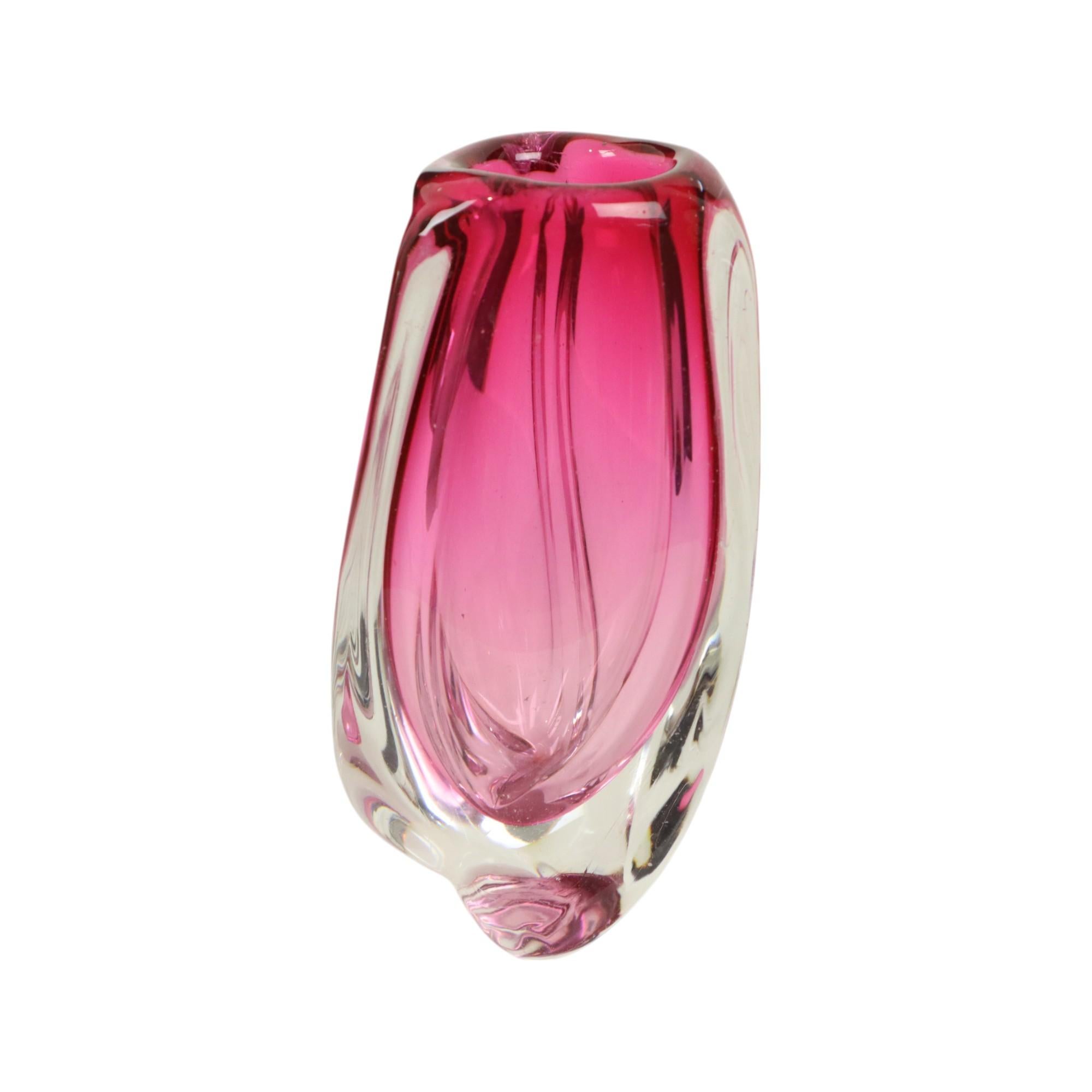 Small Purple Vase Val Saint Lambert René Delvenne Design 20cm For Sale 6