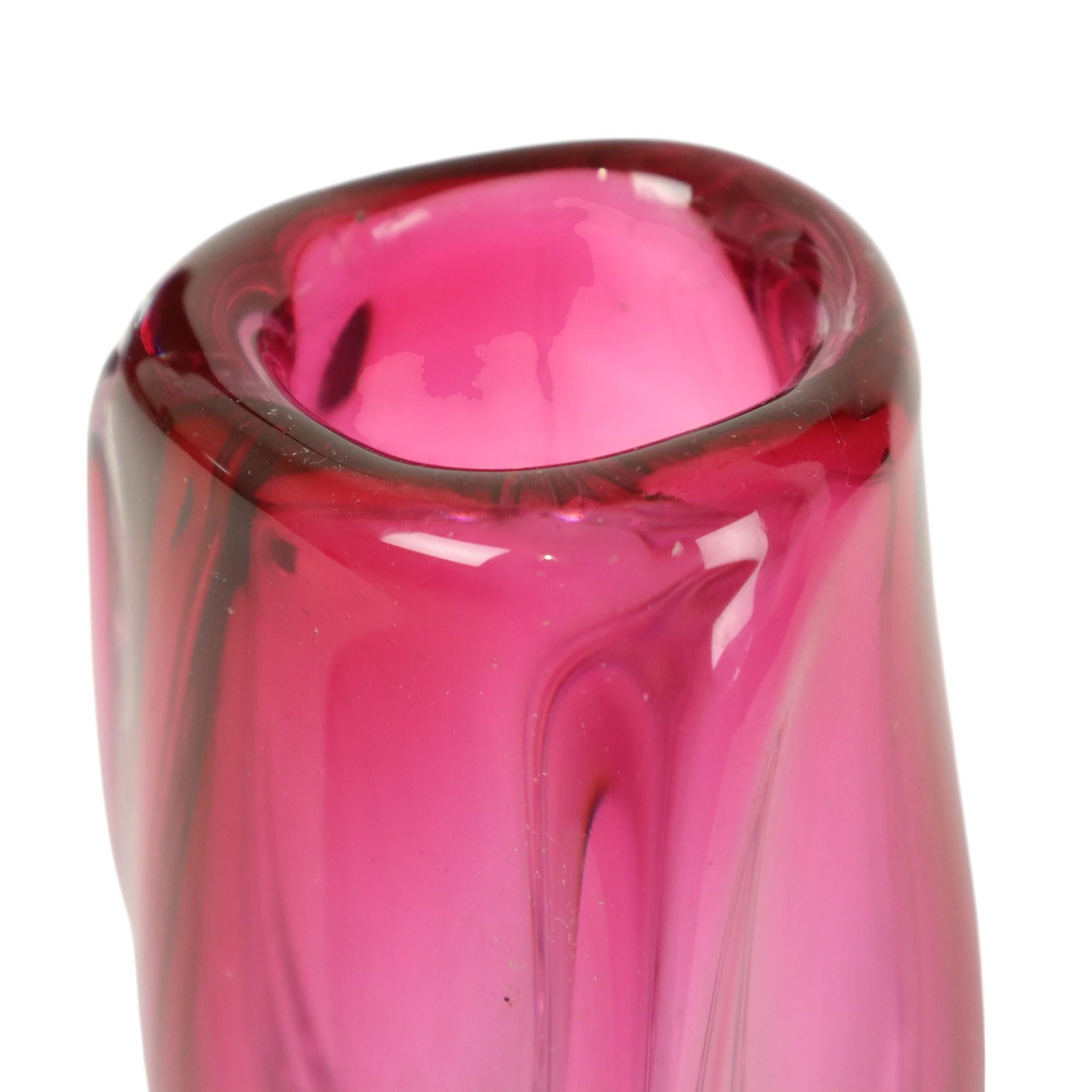 Small Purple Vase Val Saint Lambert René Delvenne Design 20cm For Sale 7