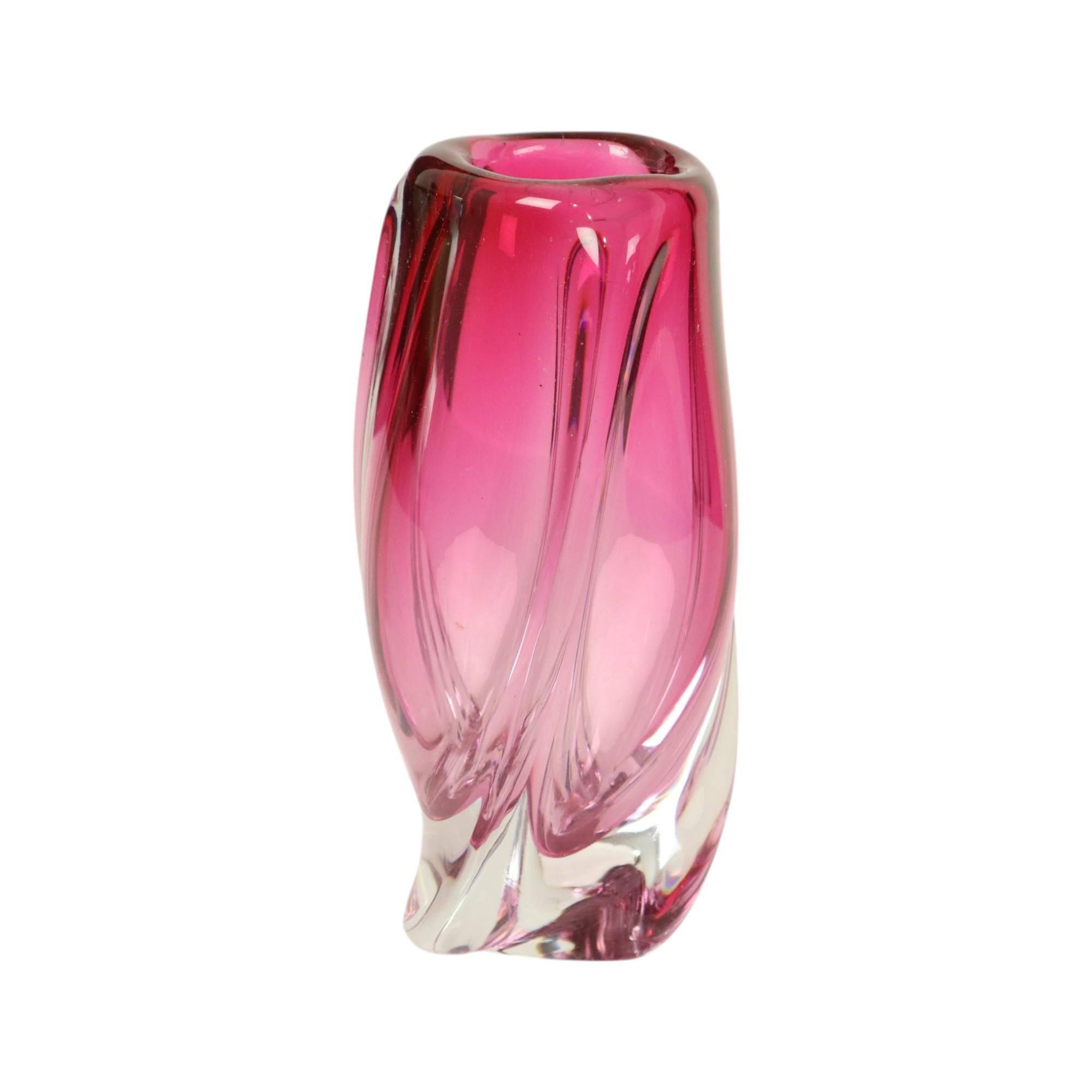 Small Purple Vase Val Saint Lambert René Delvenne Design 20cm For Sale 8